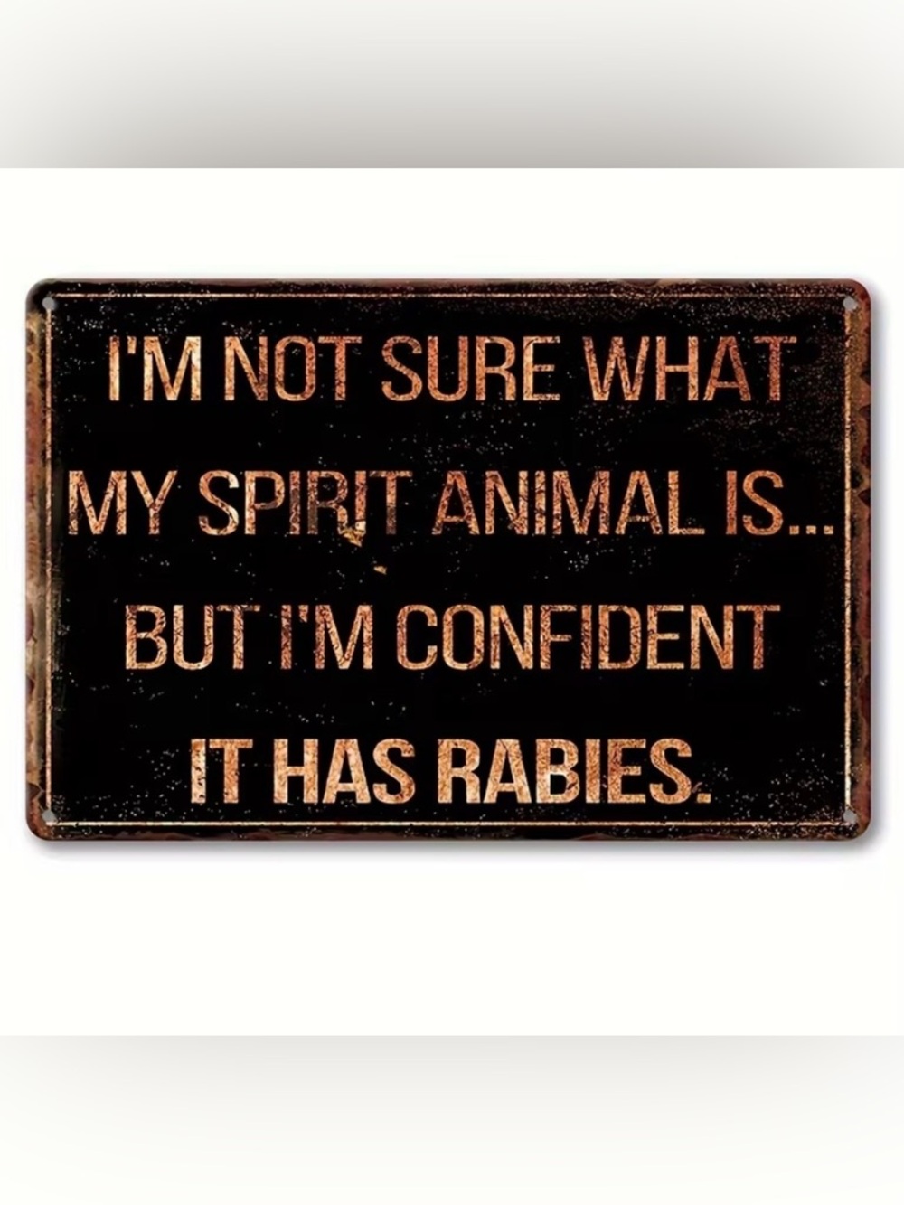 Black & Copper Funny Pet Sign - 'My Spirit Animal'